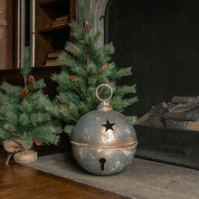 Load image into Gallery viewer, Jumbo Oversized Rustic Grey Sleigh Jingle Bell ~ Extra Large 15.75"