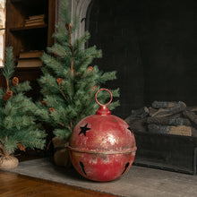 Load image into Gallery viewer, Jumbo Oversized Rustic Red Sleigh Jingle Bell ~ Extra Large 15.75"