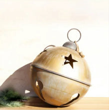 Load image into Gallery viewer, Jumbo Oversized Brushed Gold Sleigh Jingle Bell ~ Extra Large 20.75"