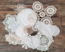 Load image into Gallery viewer, Vintage Lot of 20 White/Ivory Doilies Linens #12 | Vintage Character
