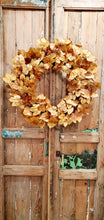 Load image into Gallery viewer, Old Maple Leaves 28"  Fall Wreath Aged Dried Leaves Decor