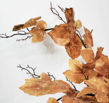 Load image into Gallery viewer, Old Maple Leaves 48" Stem/Spray/Branch Fall Bundle of 7 Aged Dried Leaves | Vintage Character