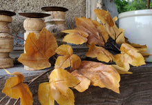 Load image into Gallery viewer, Old Maple Leaves 48" Stem/Spray/Branch Bundle of 12 Fall Aged Dried Leaves | Vintage Character