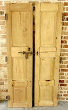 Load image into Gallery viewer, Antique Pair of Bleached Wooden Pine Doors ~Ships Free | Vintage Character