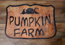 Load image into Gallery viewer, Fall "Pumpkin Farm" Metal Sign | Vintage Character