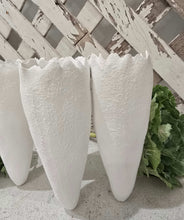 Load image into Gallery viewer, White Carrot Shaped Pottery Vase