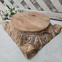 Load image into Gallery viewer, Antique Wood Capital Pillar Base ~ Small
