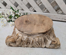 Load image into Gallery viewer, Antique Wood Capital Pillar Base ~ Small