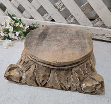 Load image into Gallery viewer, Antique Wood Capital Pillar Base ~ Small