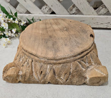 Load image into Gallery viewer, Antique Wood Capital Pillar Base ~ Small