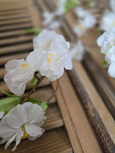 Load image into Gallery viewer, Faux Sakura Dogwood Stem 48" ~ White