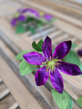 Load image into Gallery viewer, Faux Clematis Stem ~ Purple