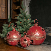 Load image into Gallery viewer, Jumbo Oversized Rustic Red Sleigh Jingle Bell ~ Extra Large 11.25"