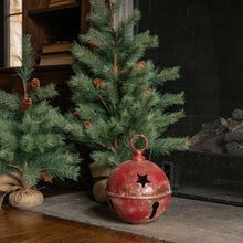 Load image into Gallery viewer, Jumbo Oversized Rustic Red Sleigh Jingle Bell ~ Extra Large 11.25"