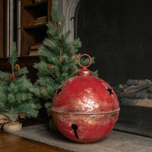 Load image into Gallery viewer, Jumbo Oversized Rustic Red Sleigh Jingle Bell ~ Extra Large 20"