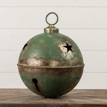 Load image into Gallery viewer, Jumbo Oversized Rustic Green Sleigh Jingle Bell ~ Extra Large 20"