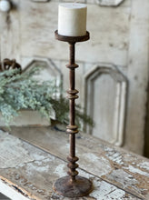 Load image into Gallery viewer, Oasis Pillar Candle Holder Set of 3 Distressed Finish