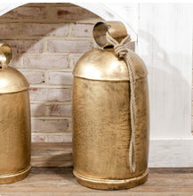 Load image into Gallery viewer, Jumbo Antique Gold Cow Bell 24" | Vintage Character