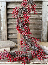 Load image into Gallery viewer, Christmas Snowcloaked Red Berries Garland 5Ft | Vintage Character