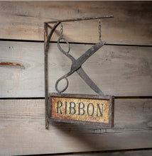 Load image into Gallery viewer, Hanging Metal Ribbon Shop Sign