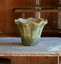 Load image into Gallery viewer, Aged Mossy Garden Ruffled Edge Pot