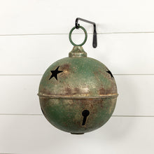 Load image into Gallery viewer, Jumbo Oversized Rustic Green Sleigh Jingle Bell ~ Extra Large 15.75"