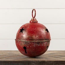 Load image into Gallery viewer, Jumbo Oversized Rustic Red Sleigh Jingle Bell ~ Extra Large 15.75"