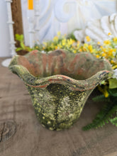 Load image into Gallery viewer, Aged Mossy Garden Ruffled Edge Pot