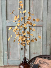 Load image into Gallery viewer, 34" Mustard Yellow Eucalyptus Penny Leaf Spray