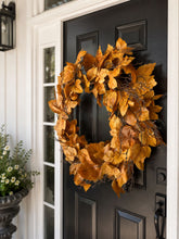 Load image into Gallery viewer, Old Maple Leaves 28"  Fall Wreath Aged Dried Leaves Decor