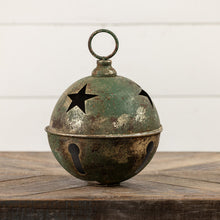 Load image into Gallery viewer, Jumbo Oversized Rustic Green Sleigh Jingle Bell ~ Extra Large 11.25"