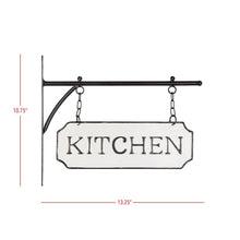 Load image into Gallery viewer, Vintage Style Metal "Kitchen" Sign with Hanging Bar | Vintage Character