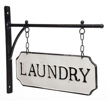 Load image into Gallery viewer, Vintage Style Metal "Laundry" Sign with Hanging Bar