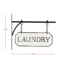 Load image into Gallery viewer, Vintage Style Metal "Laundry" Sign with Hanging Bar