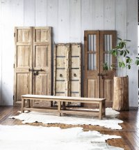 Load image into Gallery viewer, Antique Pair of Bleached Wooden Pine Doors ~Ships Free | Vintage Character